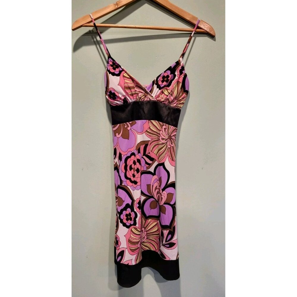 Y2K Taboo Pink Purple Babydoll Sundress Sz M Retro Hippie Whimsygoth
